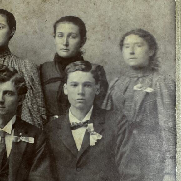 Antique Studio Portrait Group‎ of Young Adults Cabinet Card Photograph - Picture 2 of 9